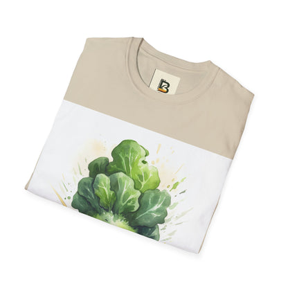 A cartoon of a kale with eyes and a smile on it