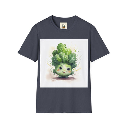 A cartoon of a kale with eyes and a smile on it