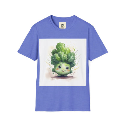 A cartoon of a kale with eyes and a smile on it