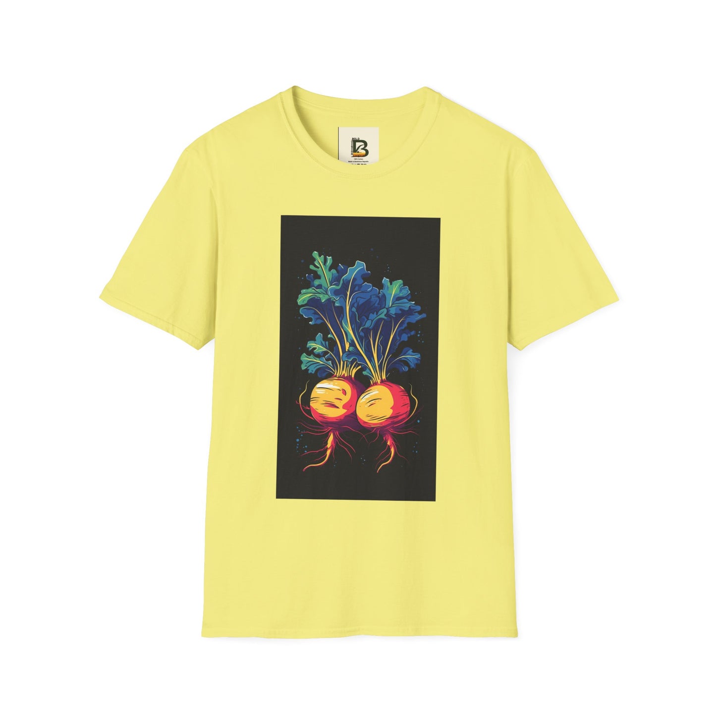 Fresh Organic Turnip Vegetable Vertical Trendy Illustration