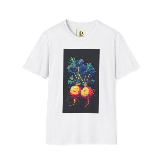 Fresh Organic Turnip Vegetable Vertical Trendy Illustration
